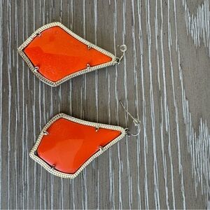 Kendra Scott Alexandra Orange Drop Earrings Ivory Mother